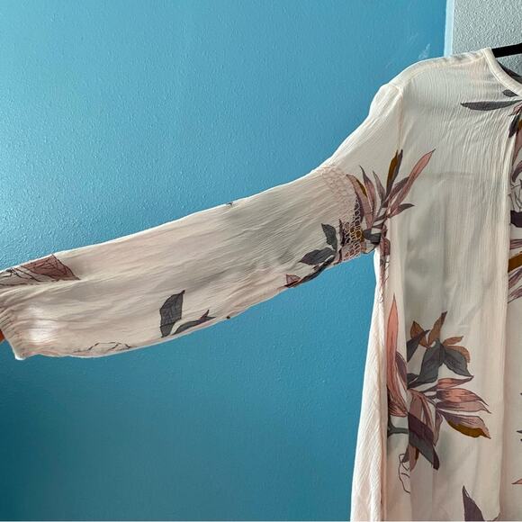 Free People Swing Dress Orchid Pink Floral Tunic Boho Chic Rayon w/Pockets Small - Picture 5 of 15